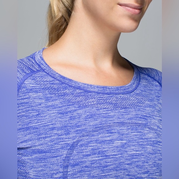 Lululemon | Swiftly Tech Long Sleeve CrewSpace Dye Heather Pigment Blue Size 12 - Picture 5 of 15